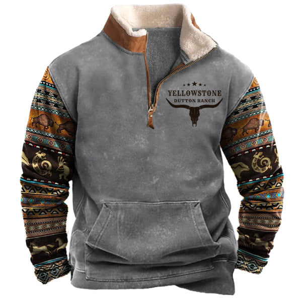 Dutton – Gefütterter Fleecepullover mit Musterärmeln