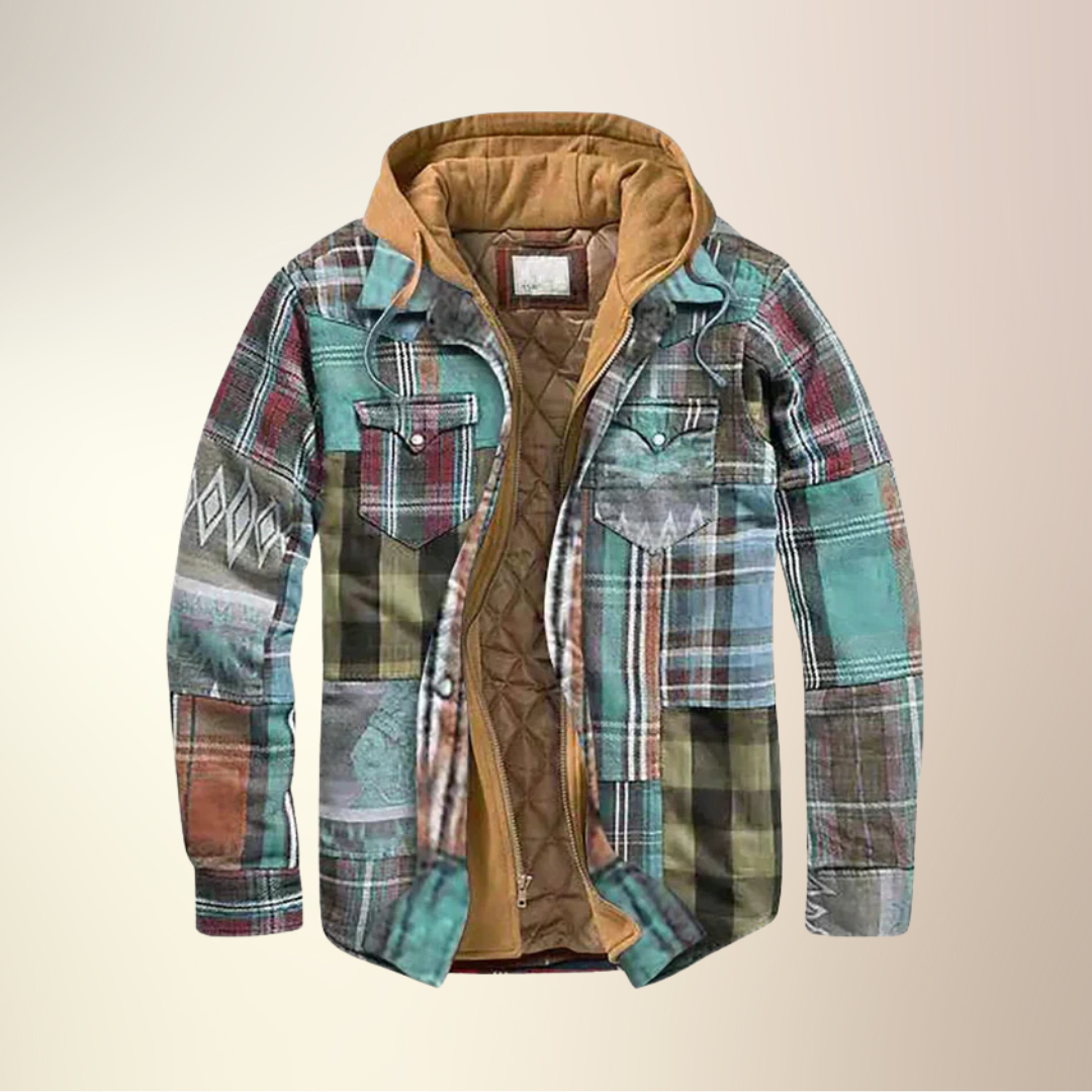 Yves™ I Patchwork-Jacke mit Karomuster