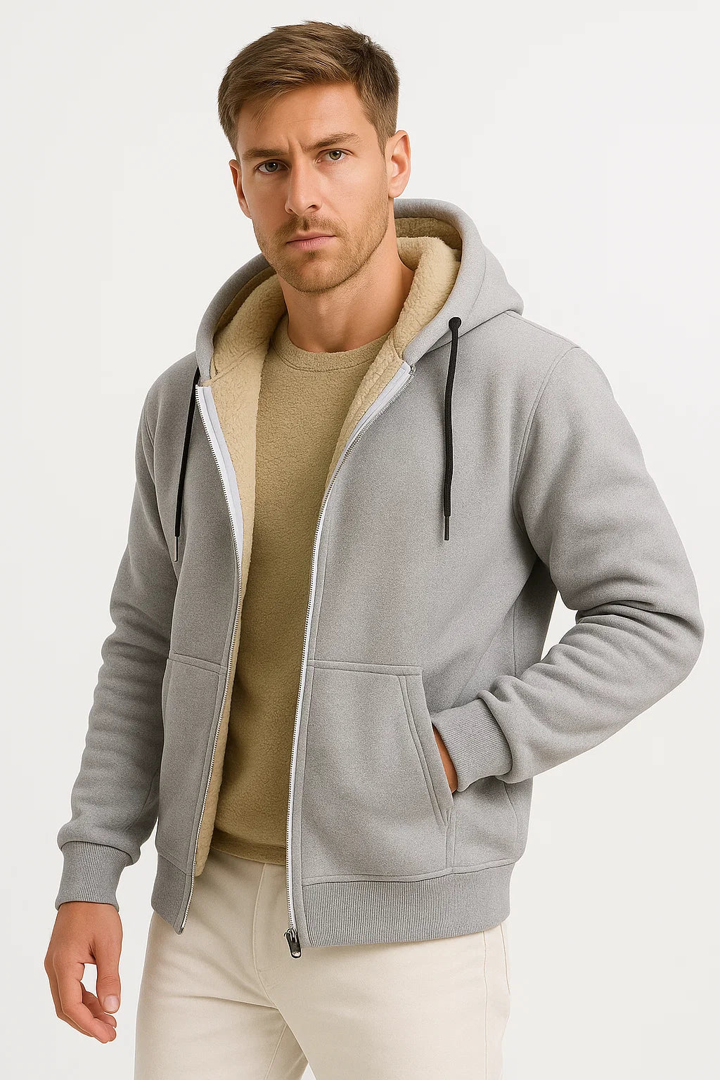 Herren Klassischer Mantel Polyester Dunkelgrün für Herbst und Winter