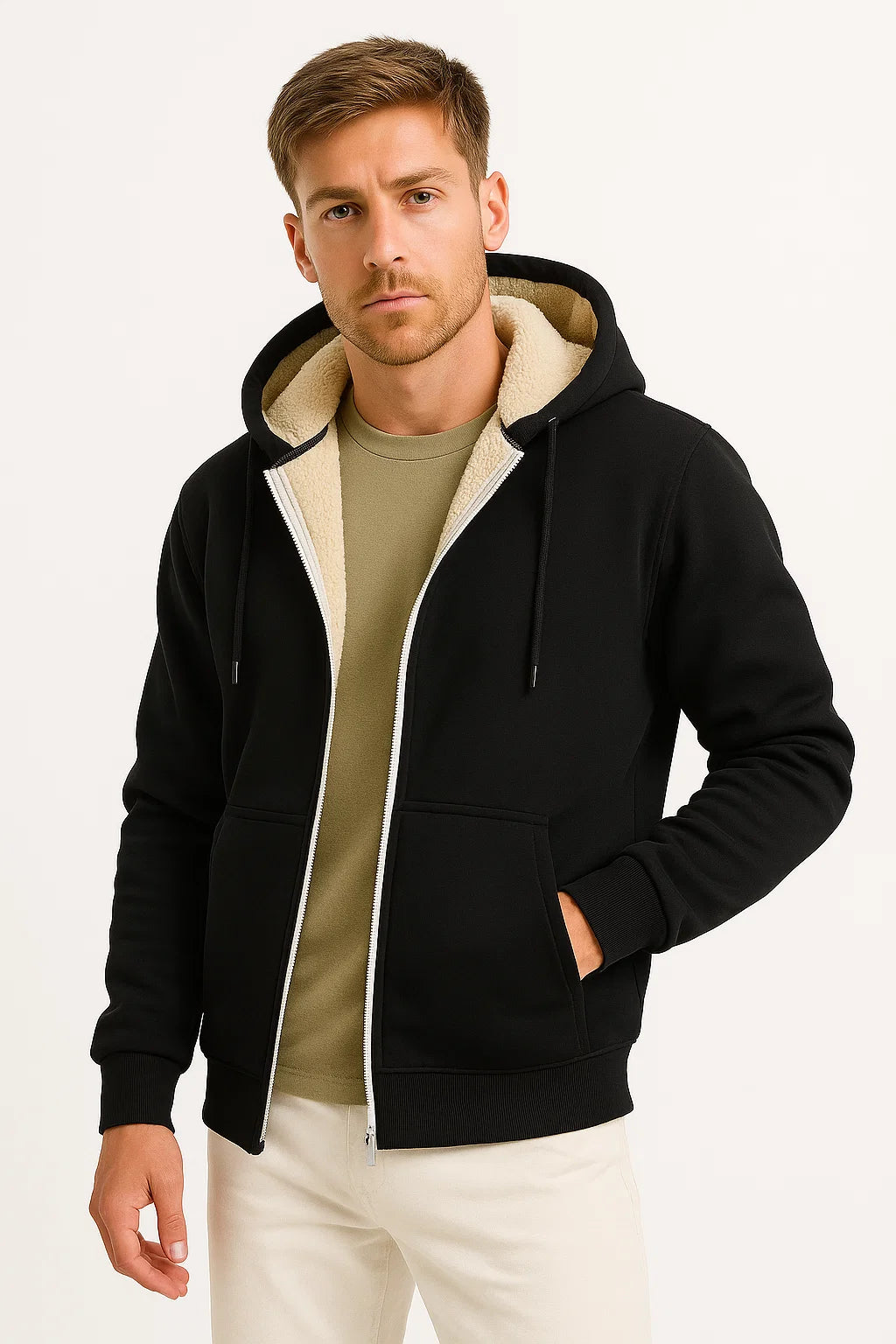 Herren Klassischer Mantel Polyester Dunkelgrün für Herbst und Winter