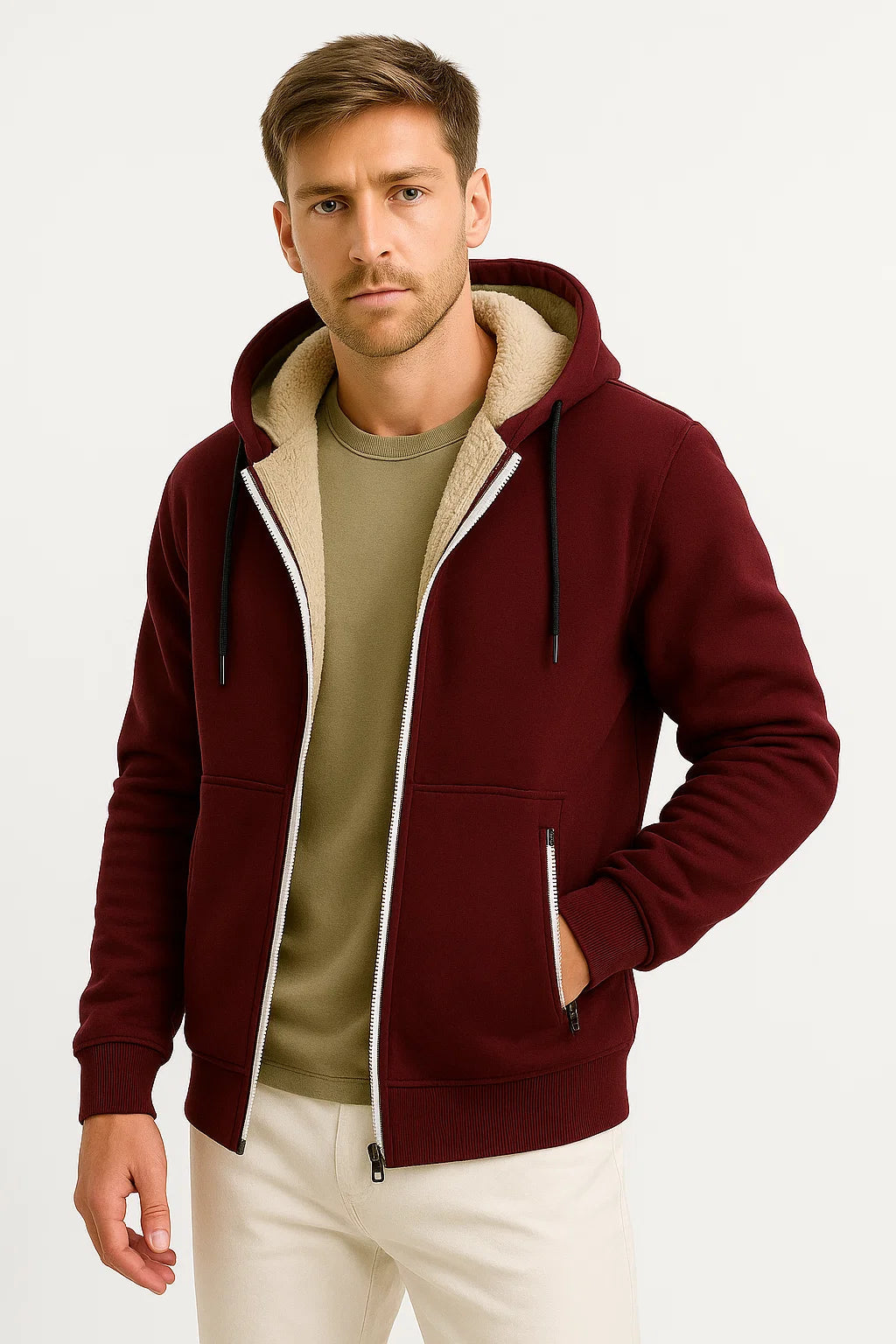 Herren Klassischer Mantel Polyester Dunkelgrün für Herbst und Winter