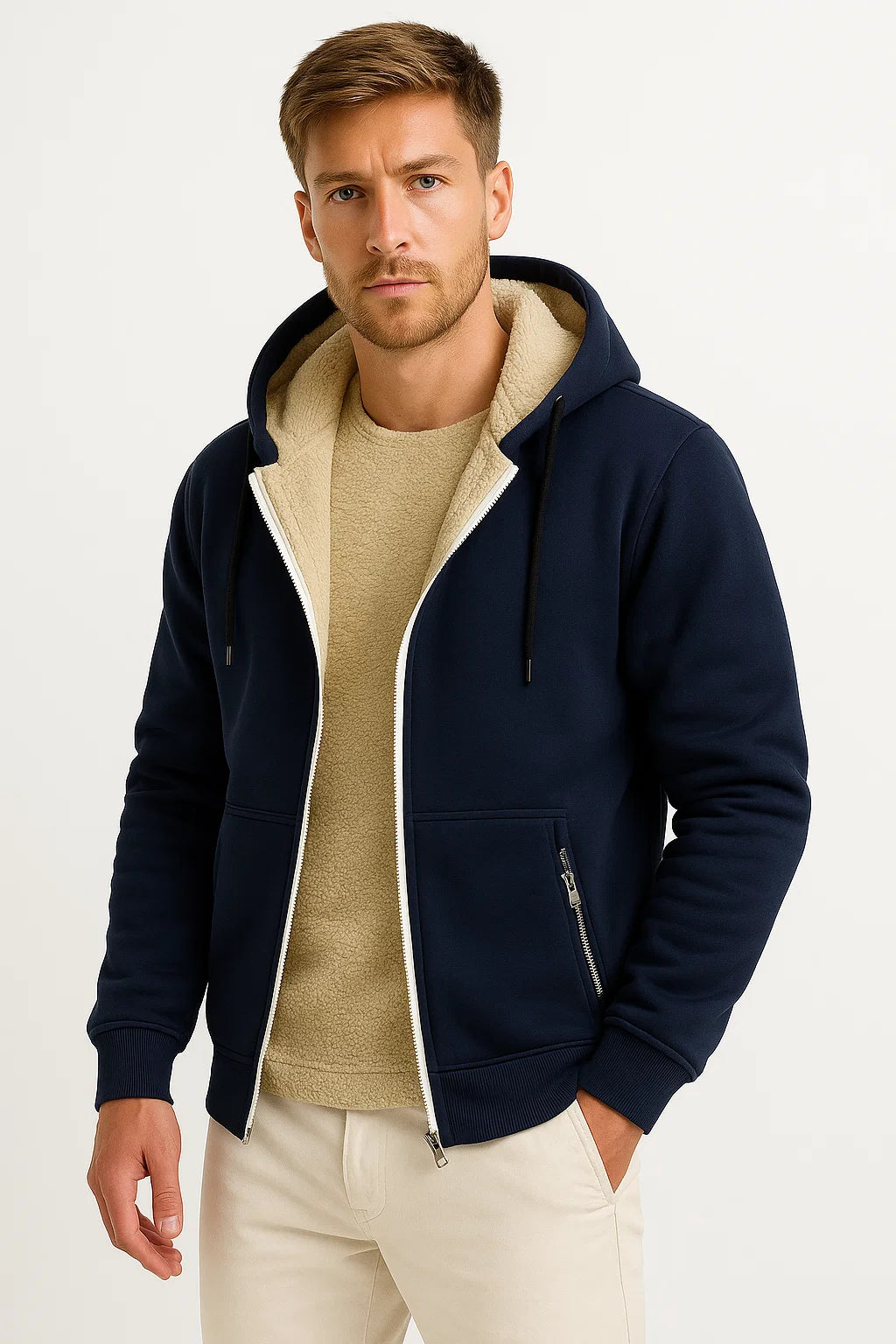 Herren Klassischer Mantel Polyester Dunkelgrün für Herbst und Winter