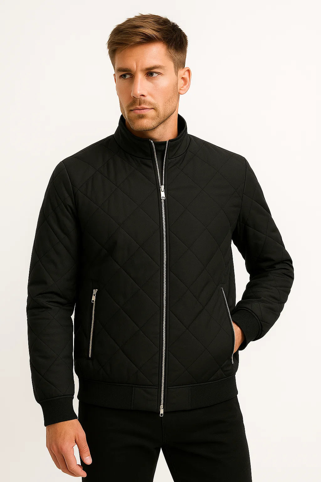 Herrenjacke Isoliert Warmes Gewebe Klassisches Vielseitiges Design