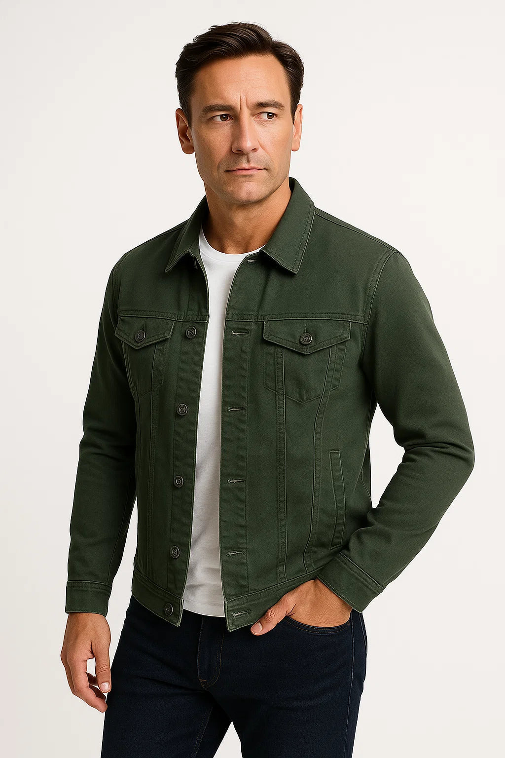 Herren Freizeitjacke Baumwollmischung Smart-Casual Bequeme Passform