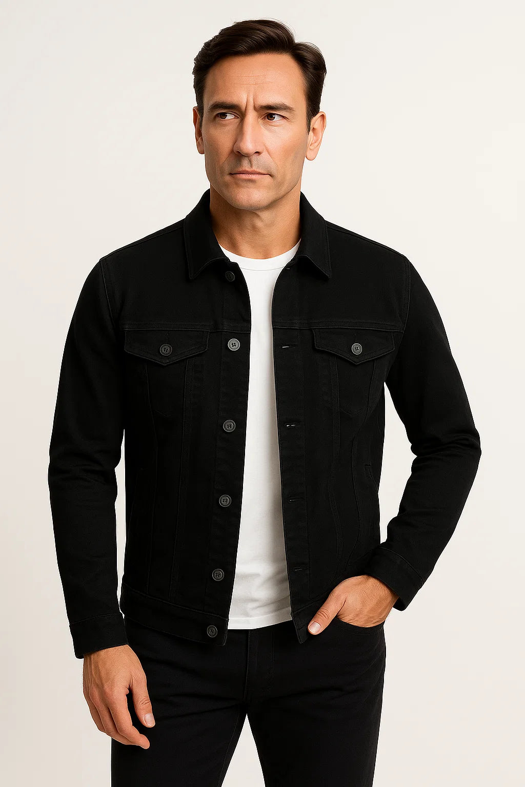 Herren Freizeitjacke Baumwollmischung Smart-Casual Bequeme Passform