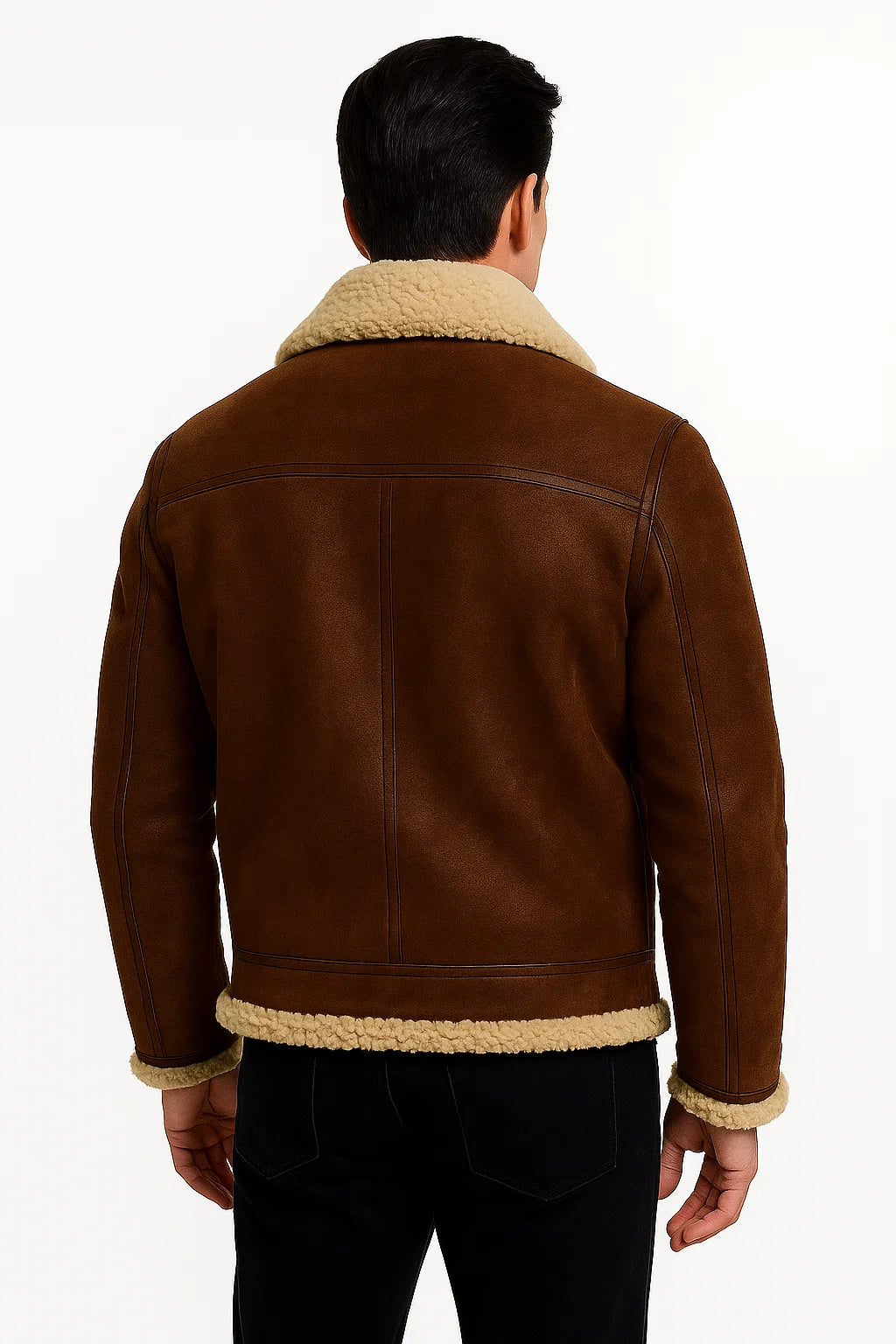 Herren Lederjacke aus Lammleder, taillierte Passform, warm, stilvoll