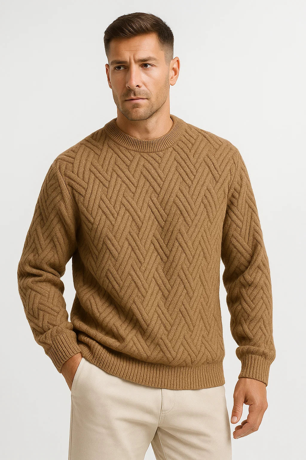 Herren Strickpullover | Lässiger Schnitt mit Rippdetails