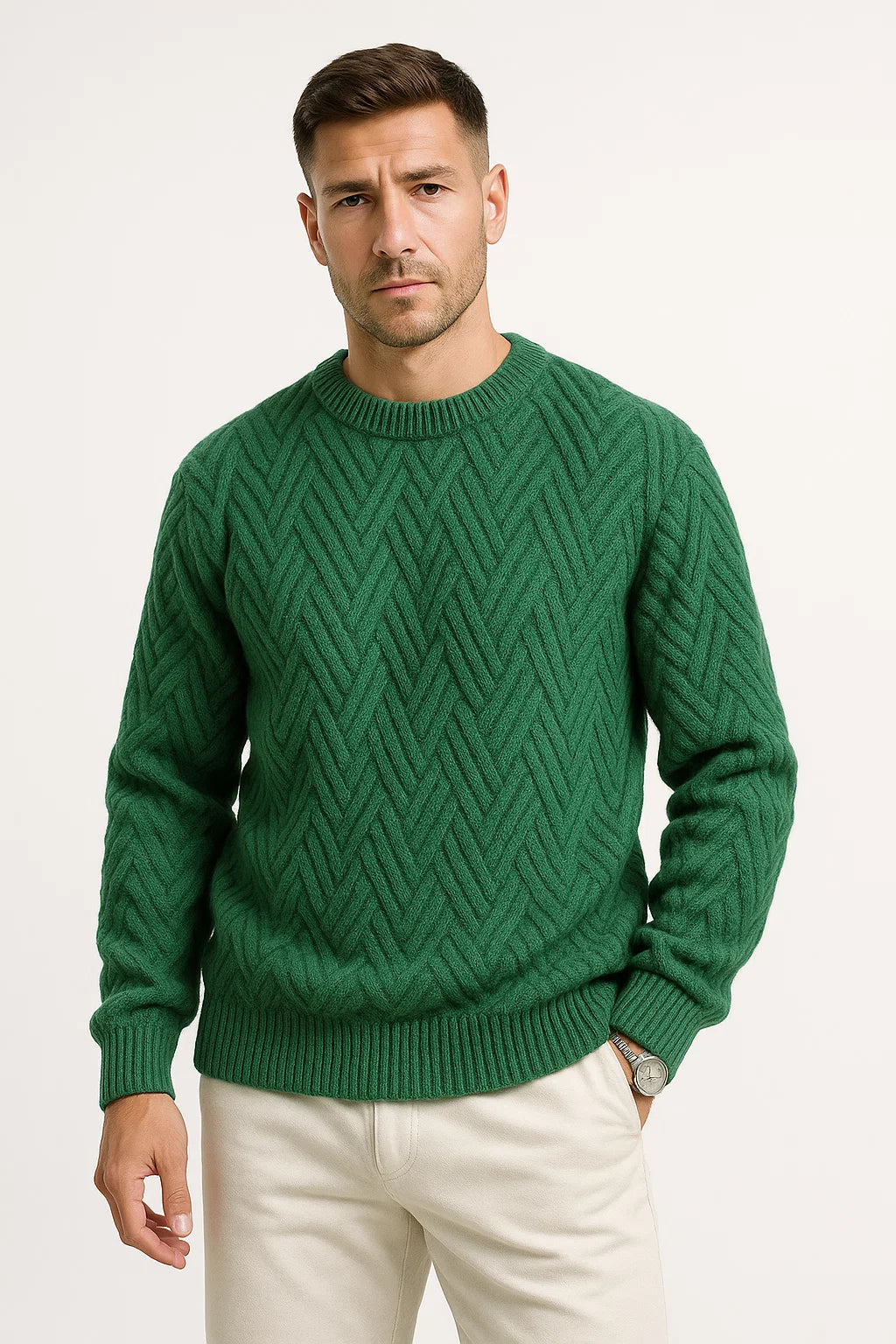 Herren Strickpullover | Lässiger Schnitt mit Rippdetails