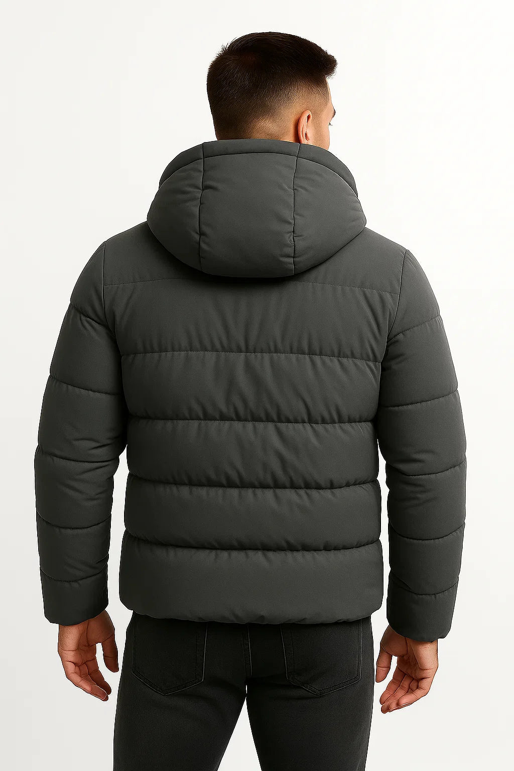 Herren Isolierte Pufferjacke aus Baumwollmischung mit Kapuze