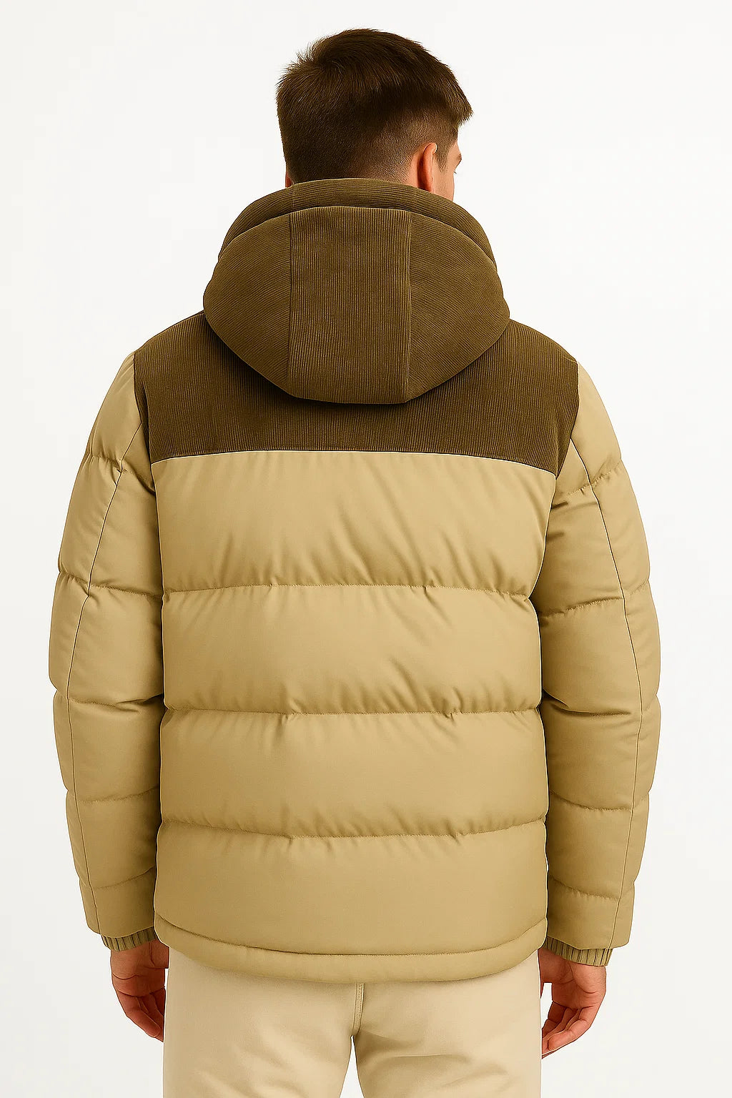 Leichte isolierte Herren-Pufferjacke mit Kapuze und Taschen