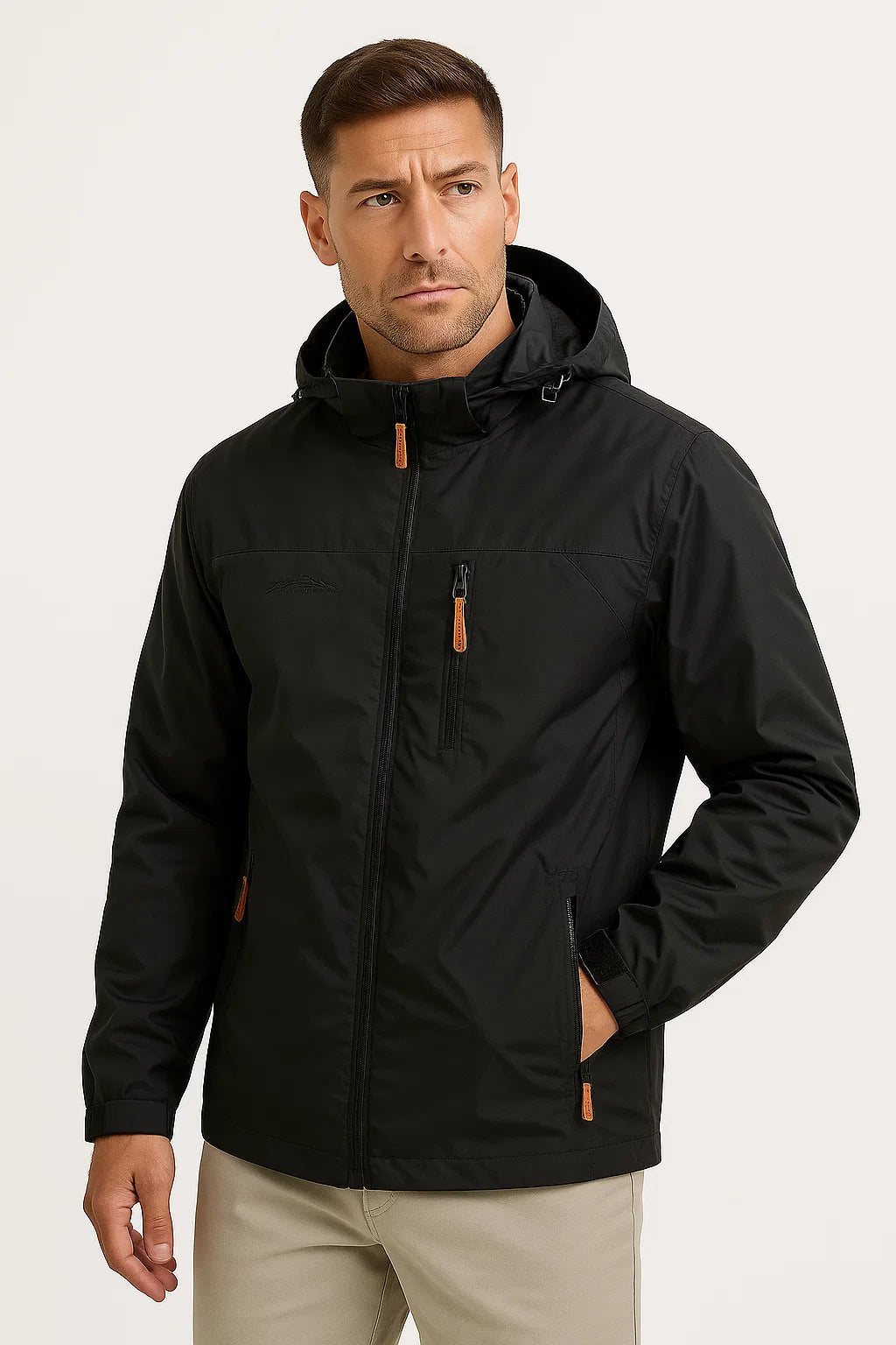 Herren Pufferjacke Isoliert Wasserabweisend Nylon-Polyester mit Kapuze