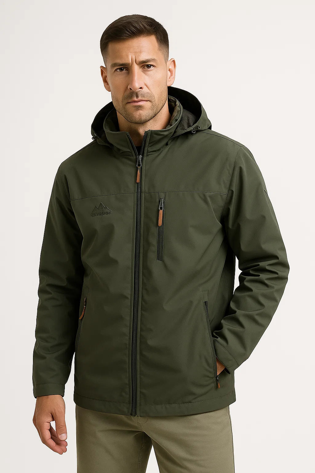 Herren Pufferjacke Isoliert Wasserabweisend Nylon-Polyester mit Kapuze