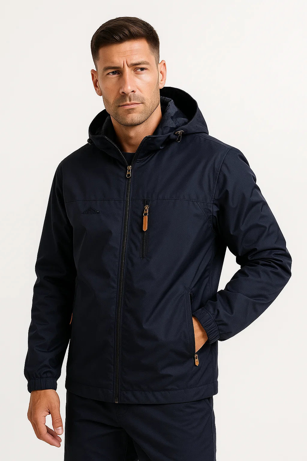 Herren Pufferjacke Isoliert Wasserabweisend Nylon-Polyester mit Kapuze