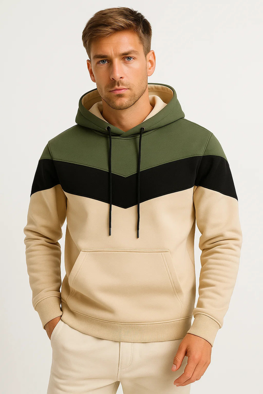 Mehrfarbiger Herren Hoodie aus Baumwolle – Lässig und Bequem für Schichten