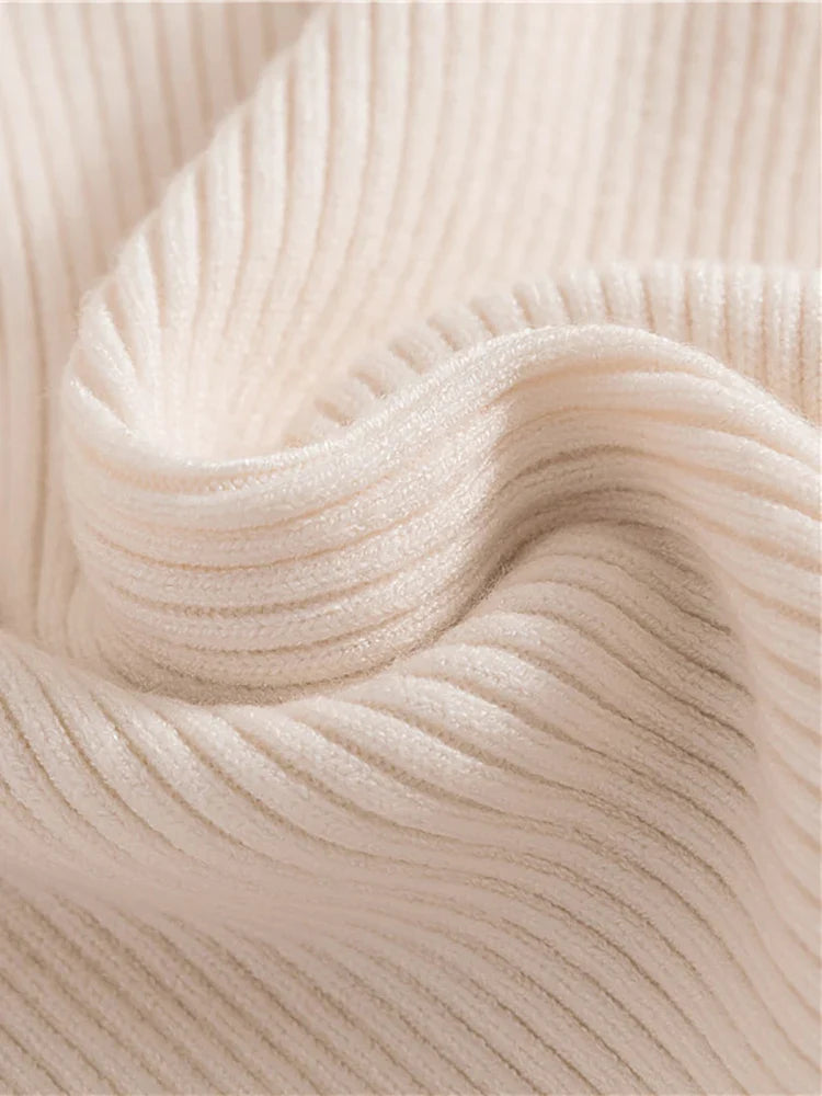 Damen Rollkragenpullover Beige Kaschmir Weiches Strickoberteil