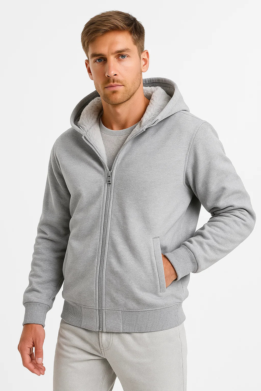 Herren Fleecejacke Polyester Lässig Winter Outdoor Hoodie