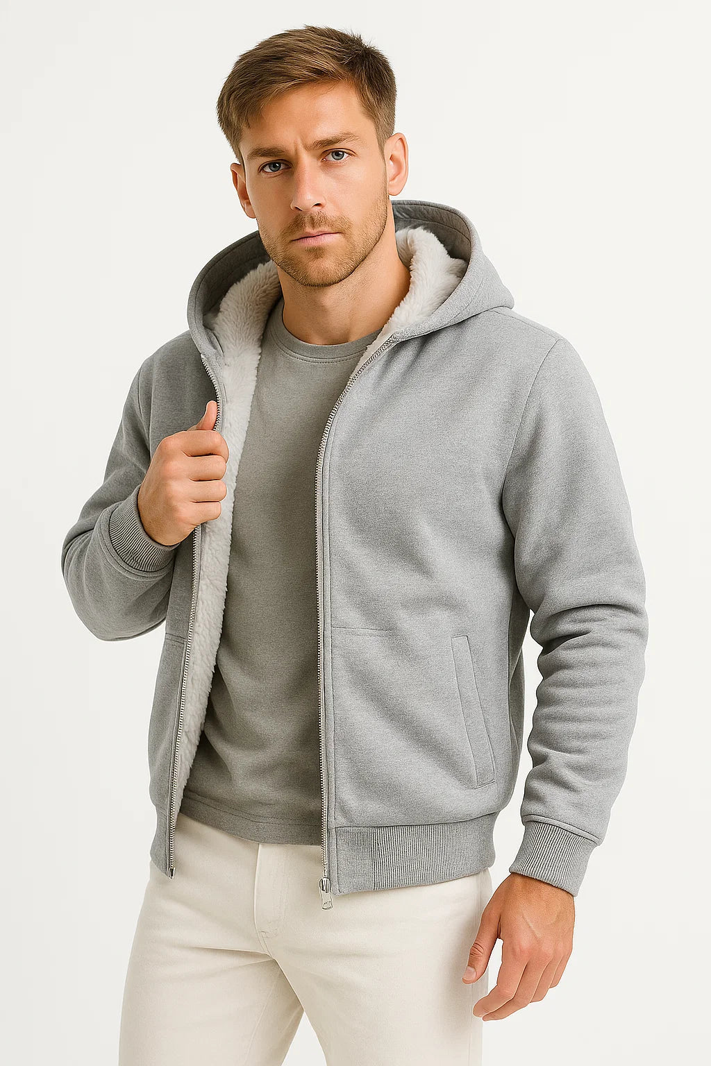 Herren Fleecejacke Polyester Lässig Winter Outdoor Hoodie