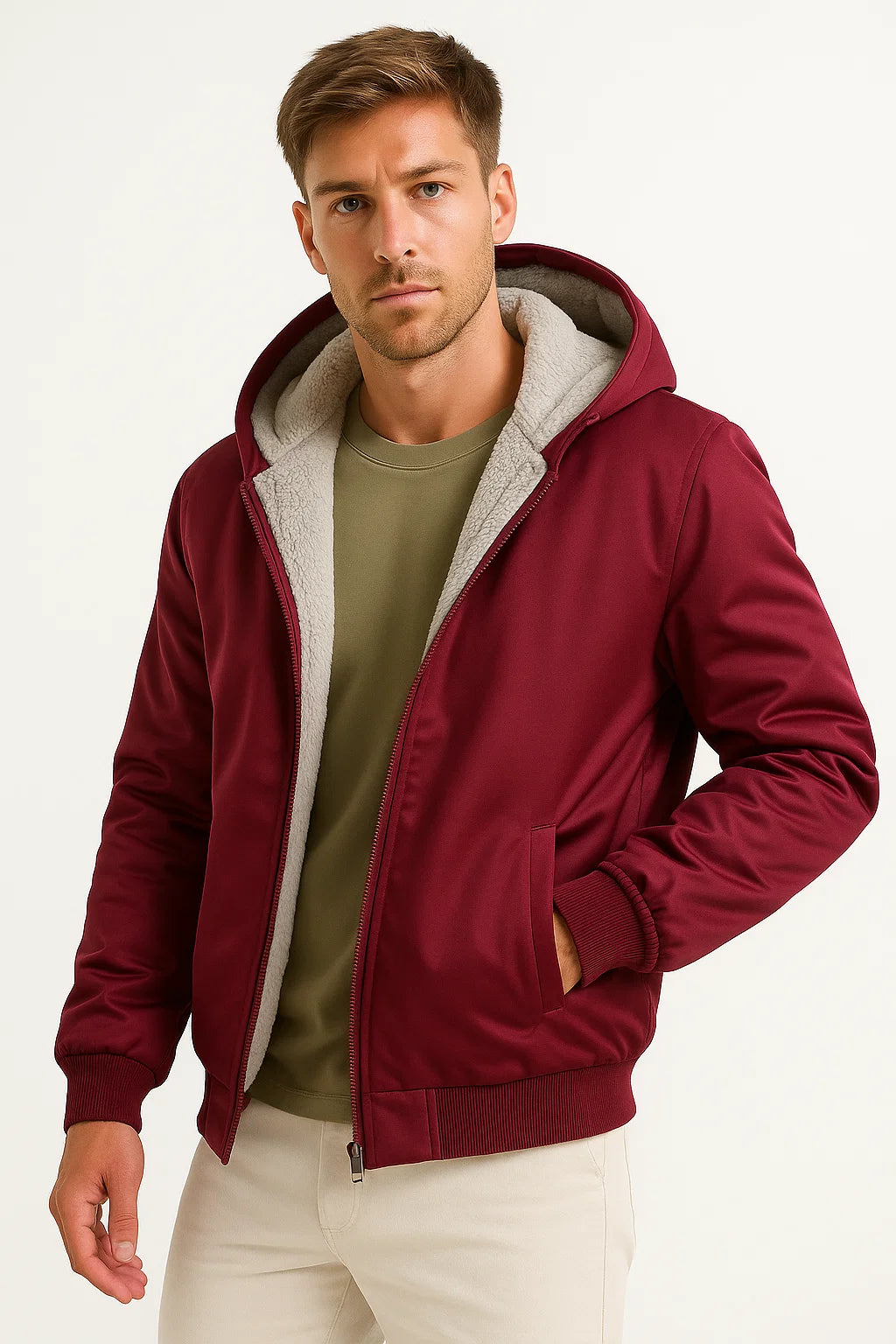 Herren Fleecejacke Polyester Lässig Winter Outdoor Hoodie