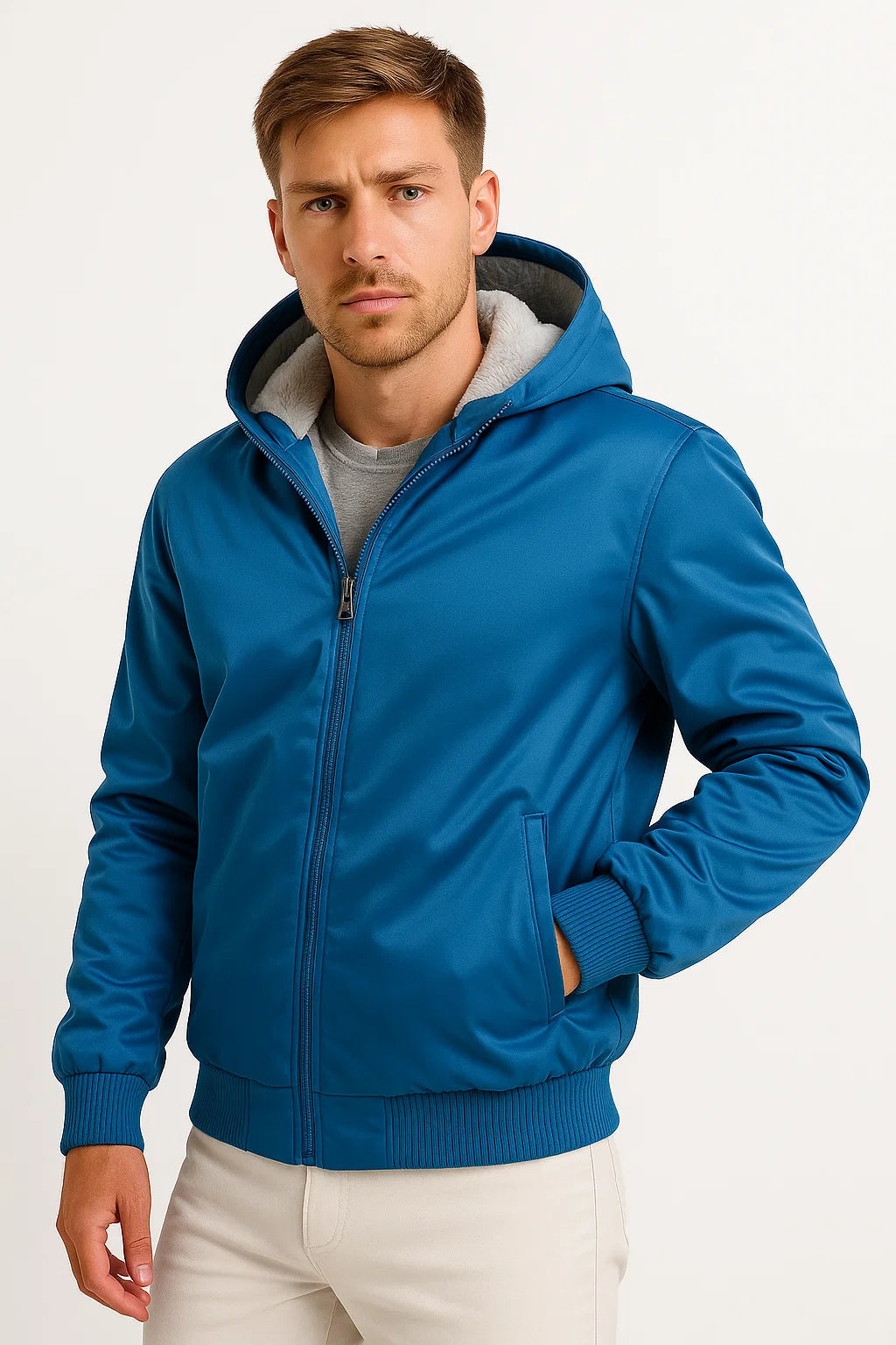 Herren Fleecejacke Polyester Lässig Winter Outdoor Hoodie
