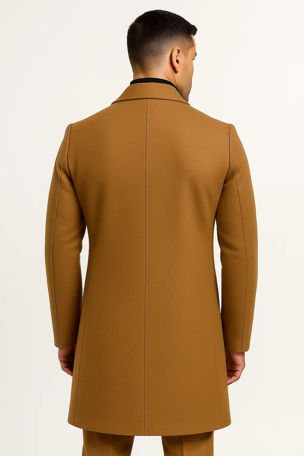Herren Trenchcoat aus Premium-Stoff, mittellang, mit Reverskragen, Wintermantel