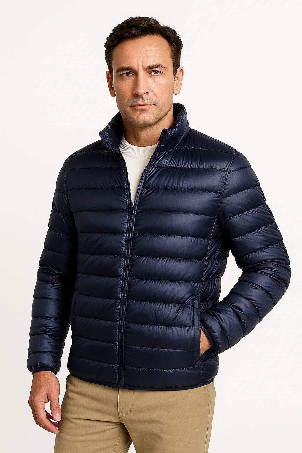 Herren Winterjacke Isolierte Puffer Bomber Stil