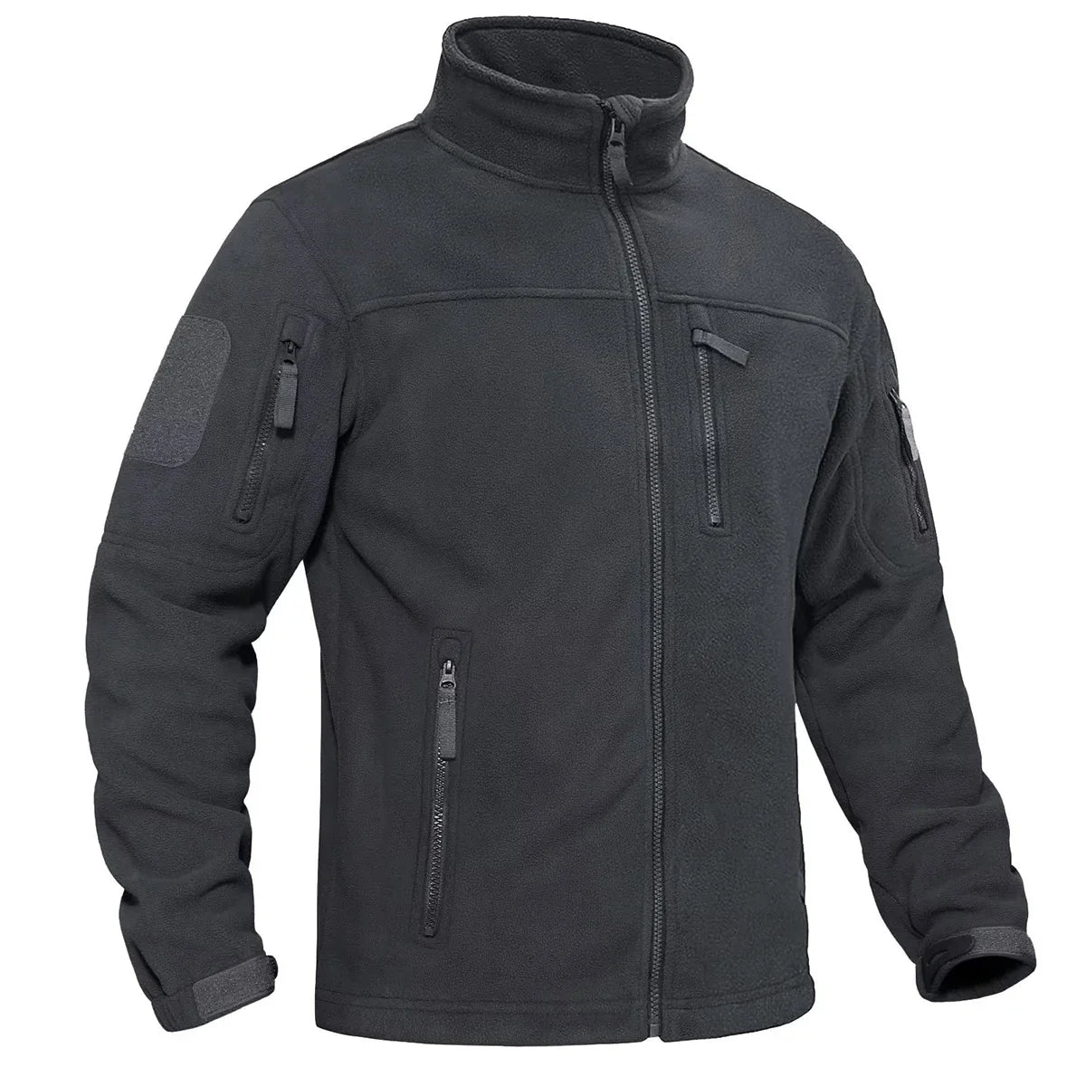 Herren Fleecejacke Winddicht Mit Vollem Reißverschluss Outdoor-Mantel mit Mehreren Taschen