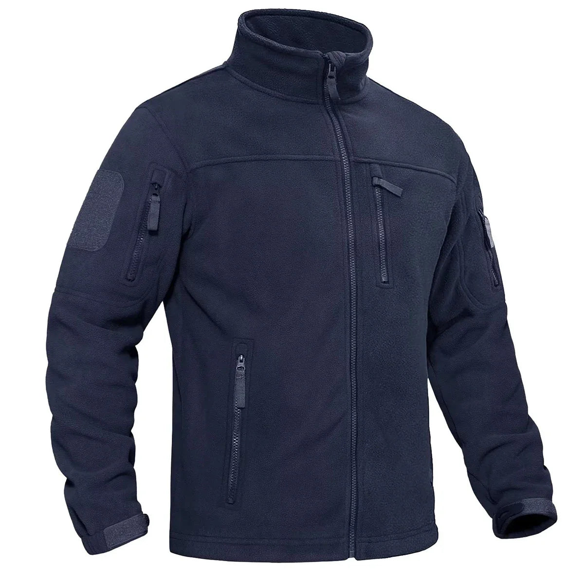 Herren Fleecejacke Winddicht Mit Vollem Reißverschluss Outdoor-Mantel mit Mehreren Taschen