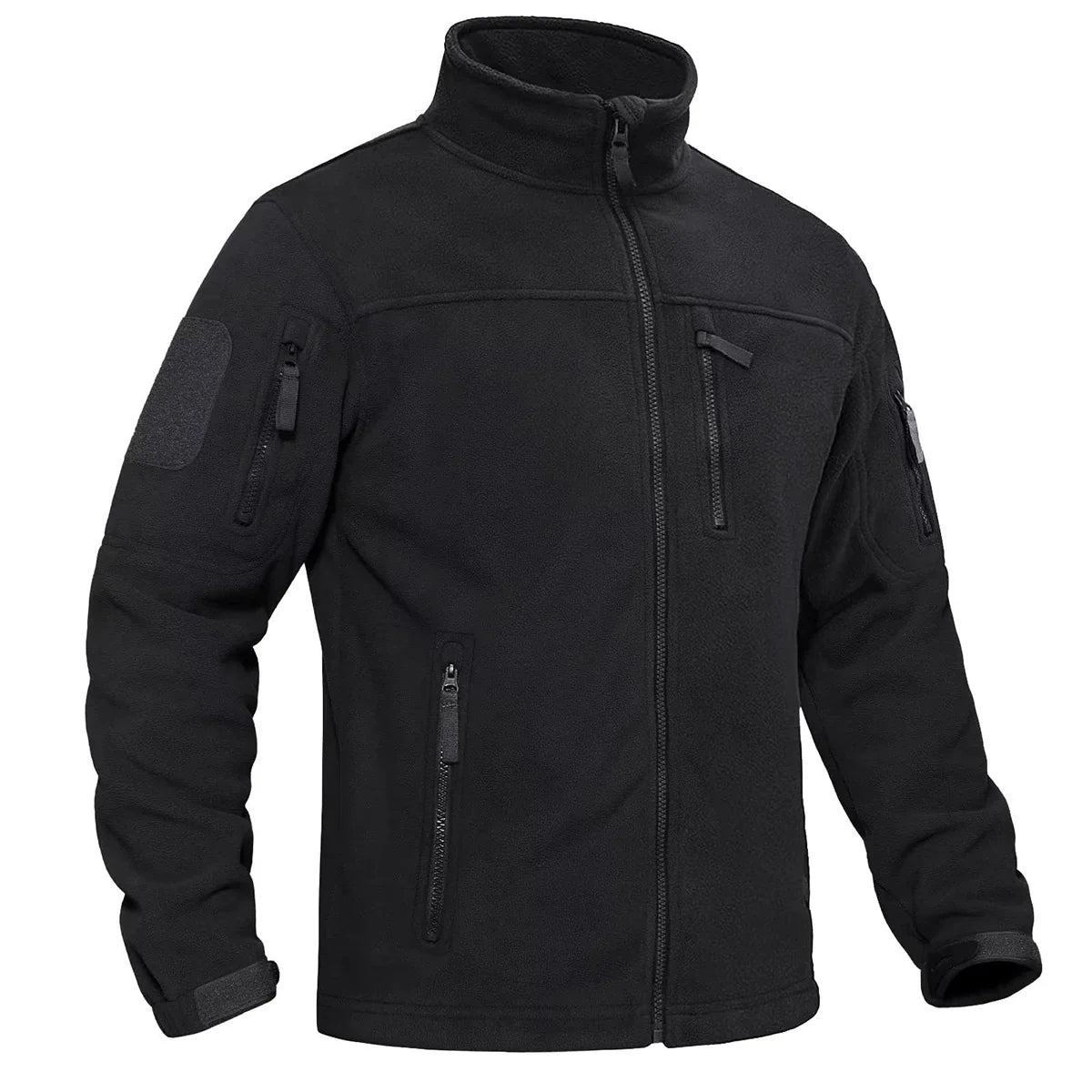 Herren Fleecejacke Winddicht Mit Vollem Reißverschluss Outdoor-Mantel mit Mehreren Taschen