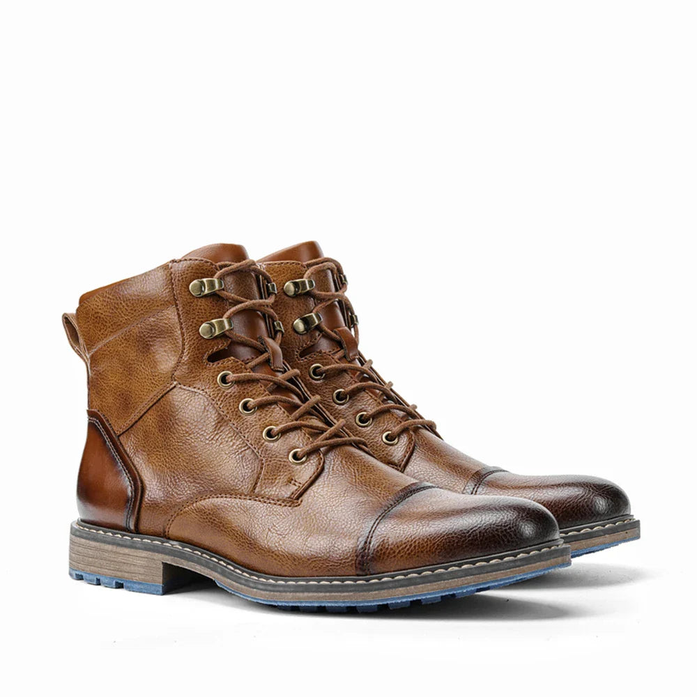 Herren Retro-Lederstiefel mit Bequemer Passform