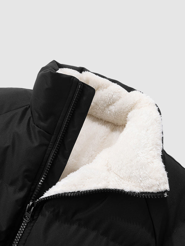 Herren Wasserfeste Pufferjacke Mit Steppung Isolierte Winterjacke