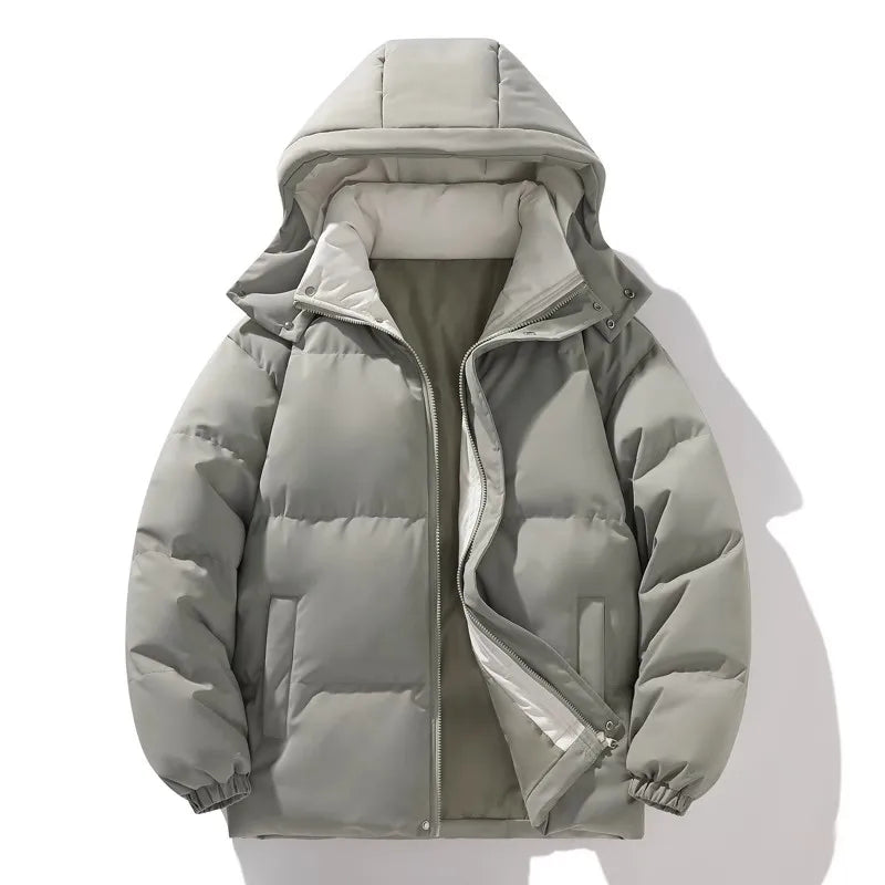 Herren Winterjacke mit Kapuze Winddicht Lässig Lockere Passform Parka