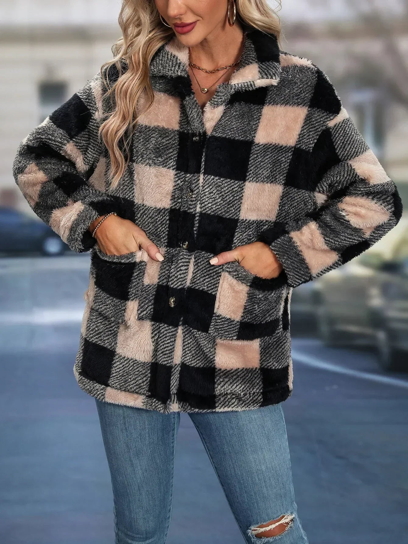 Carla | Lässige Karojacke