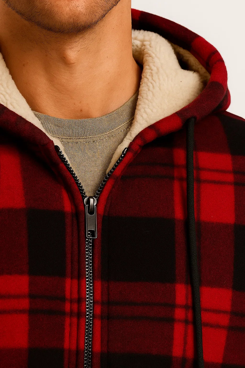 Herren Winterjacke Schwarz Fleece Futter Warme Isolierung Lässig Herren