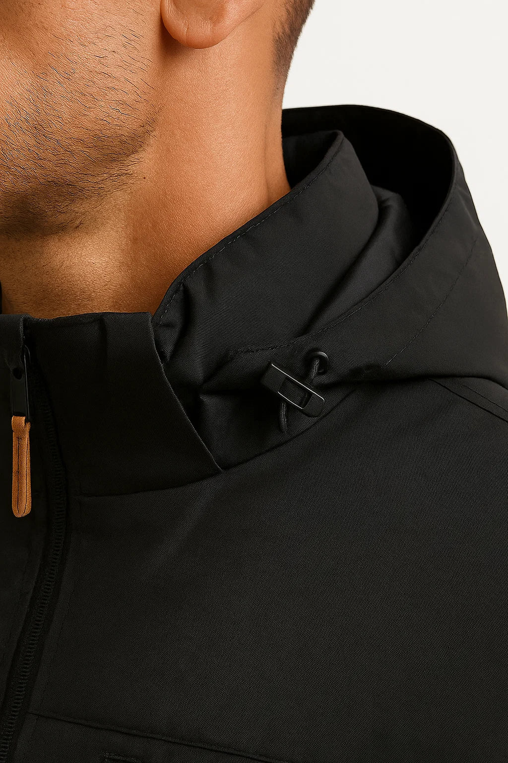 Herren Pufferjacke Isoliert Wasserabweisend Nylon-Polyester mit Kapuze