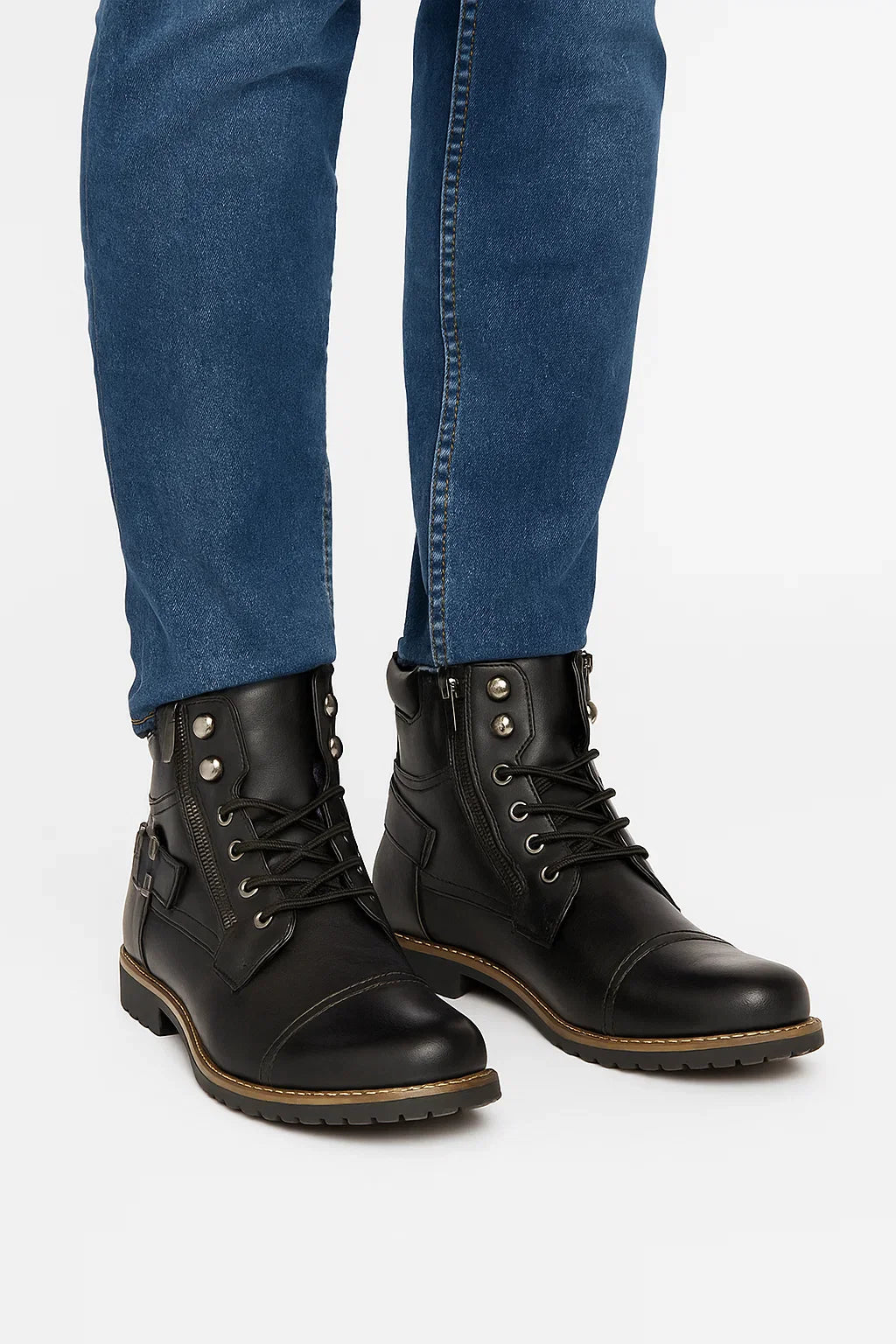 Herren Premium Lederstiefel mit Schnürung – Langlebiges Design