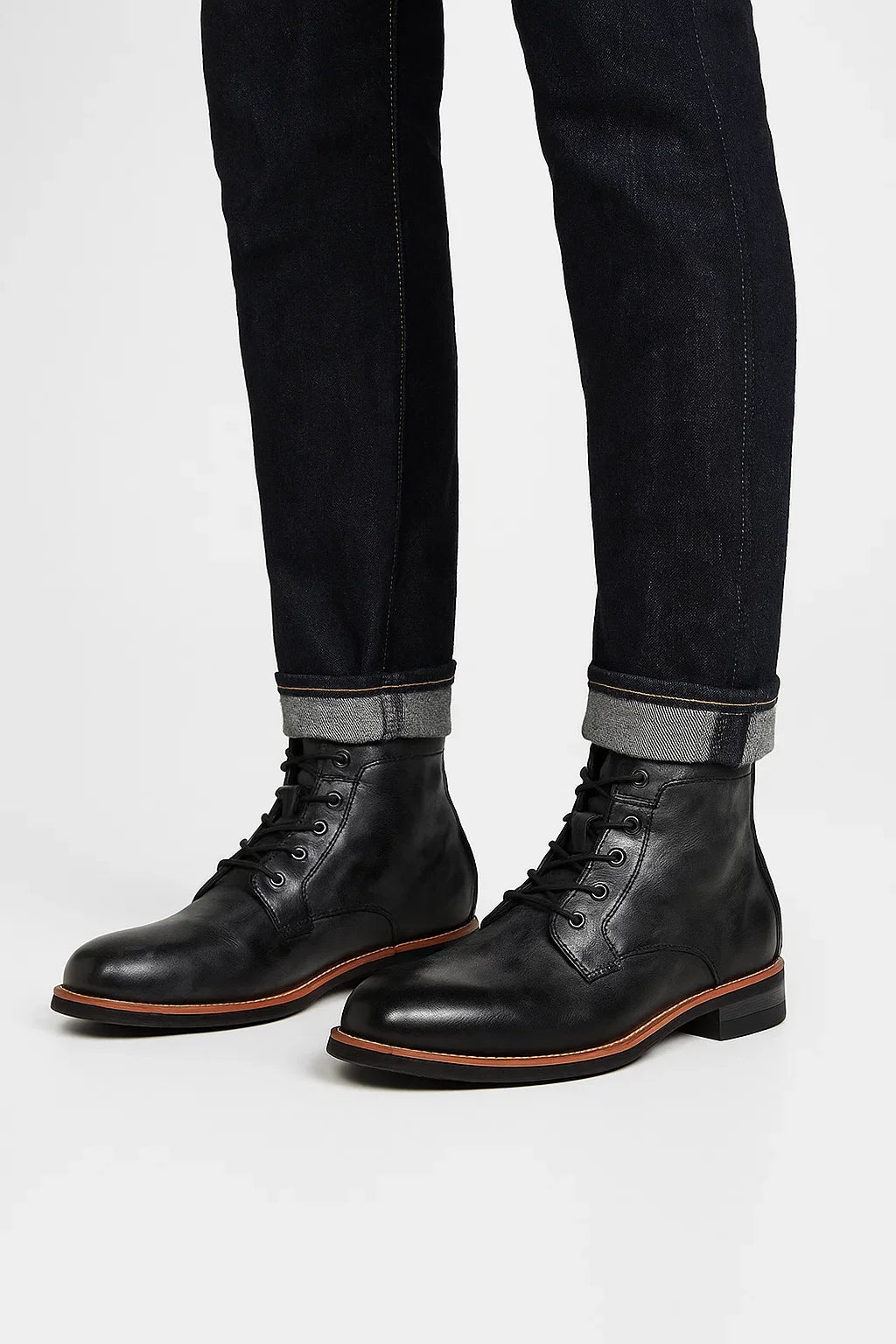 Schwarze Herren Leder Stiefeletten mit Schnürung – Komfortabel und Langlebig