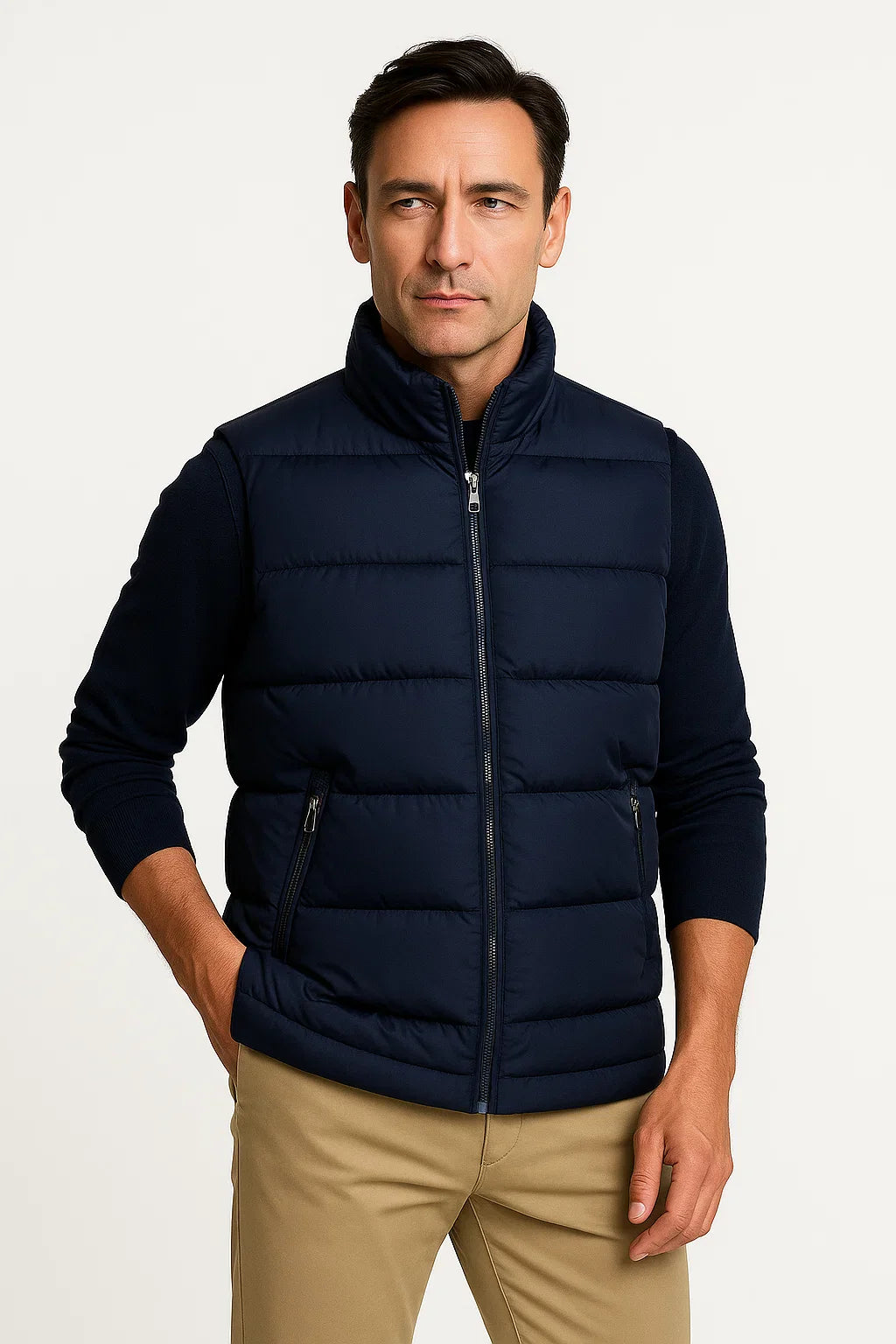 Herren Pufferweste Leicht Slim Fit Ärmellose Daunenjacke