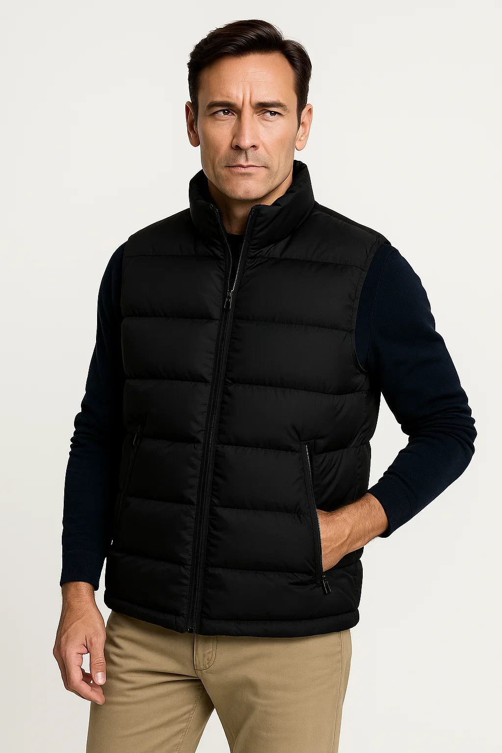 Herren Pufferweste Leicht Slim Fit Ärmellose Daunenjacke