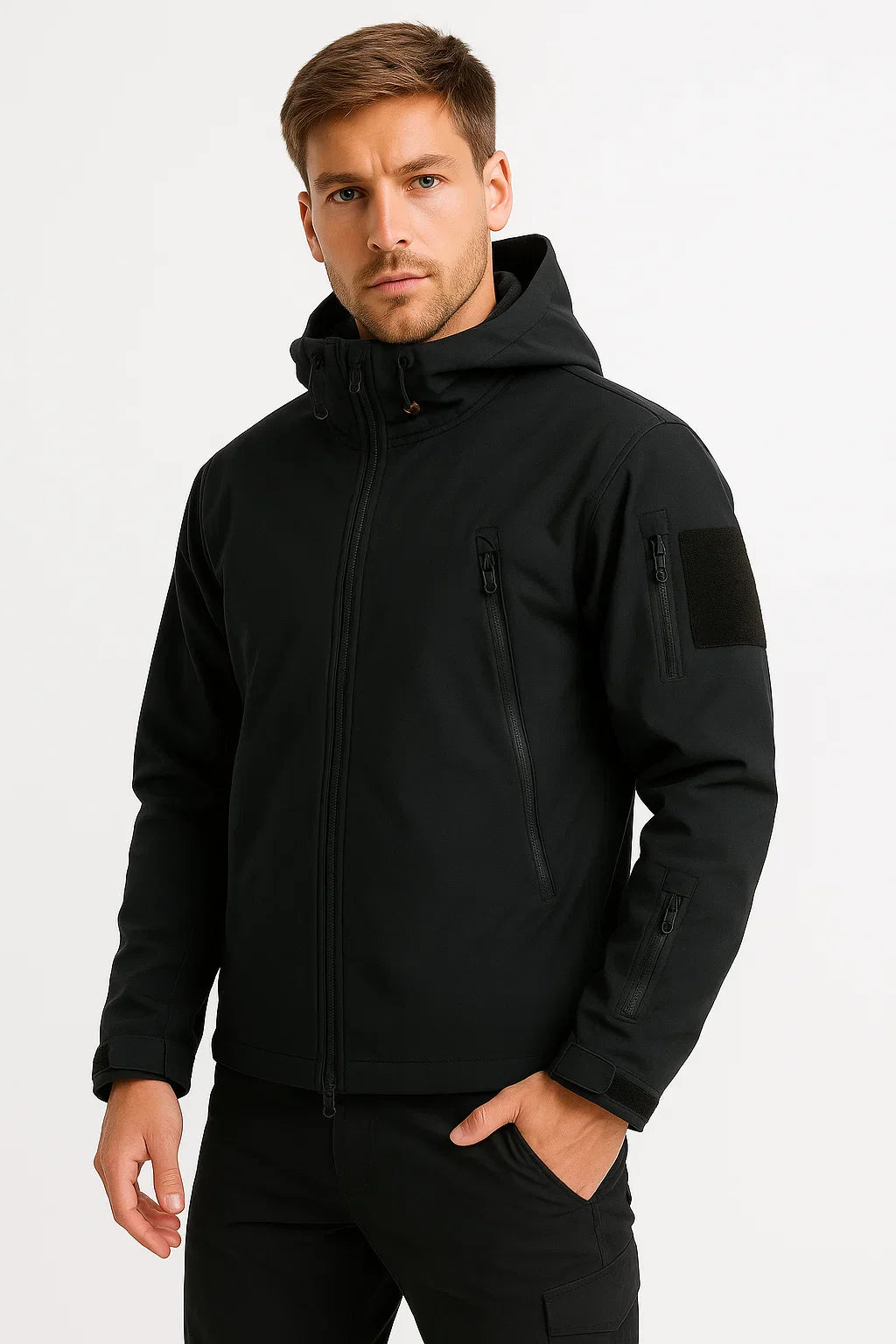 Herren wasserdichte taktische Jacke Softshell mit Kapuze winddicht