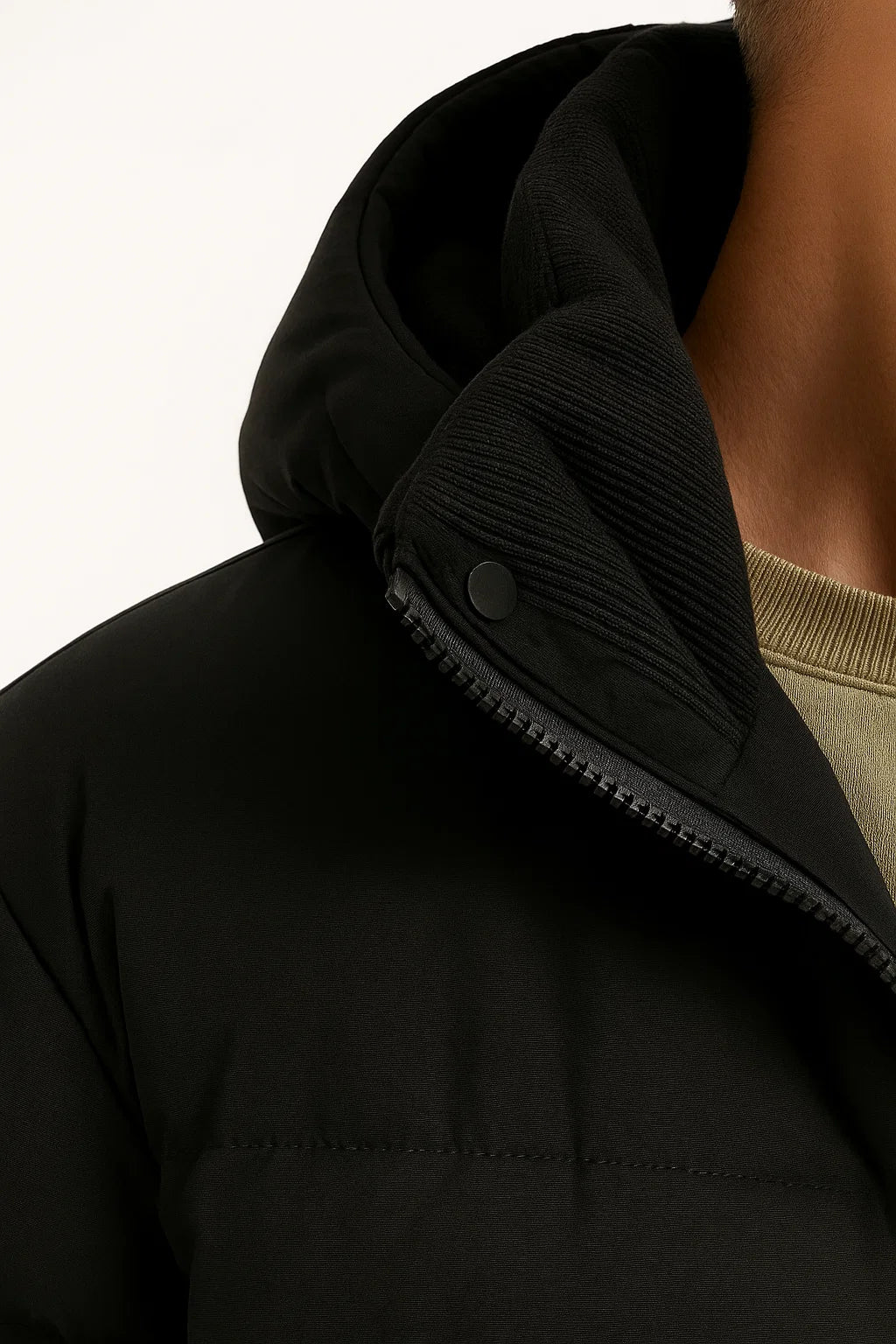 Leichte isolierte Herren-Pufferjacke mit Kapuze und Taschen