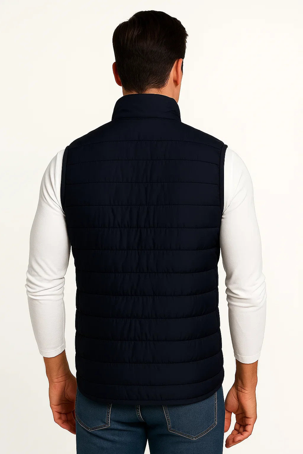 Herren Pufferweste Baumwollgefütterte Ärmellose Winterjacke
