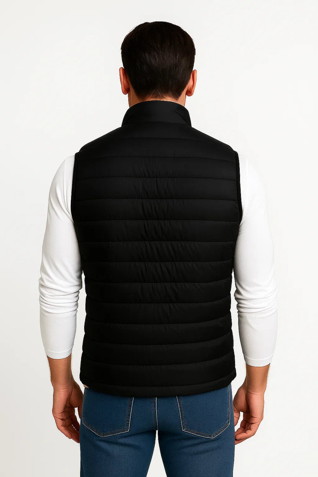 Herren Pufferweste Baumwollgefütterte Ärmellose Winterjacke
