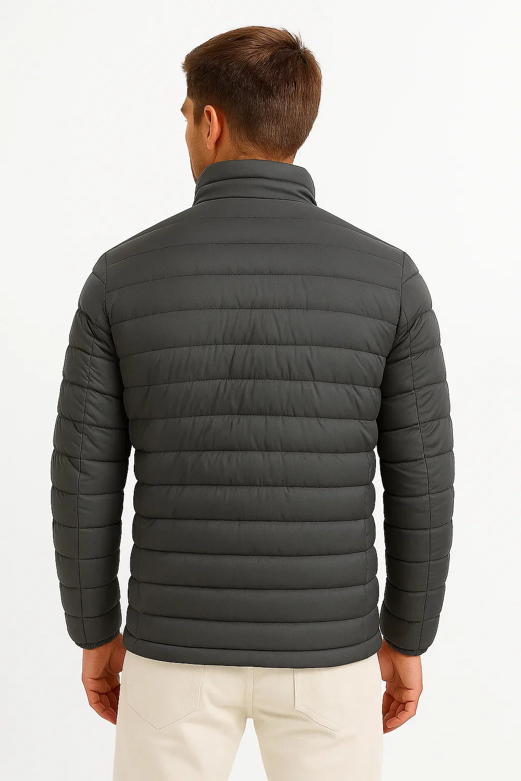 Herren Steppjacke Polyester Lässig Mit Stehkragen