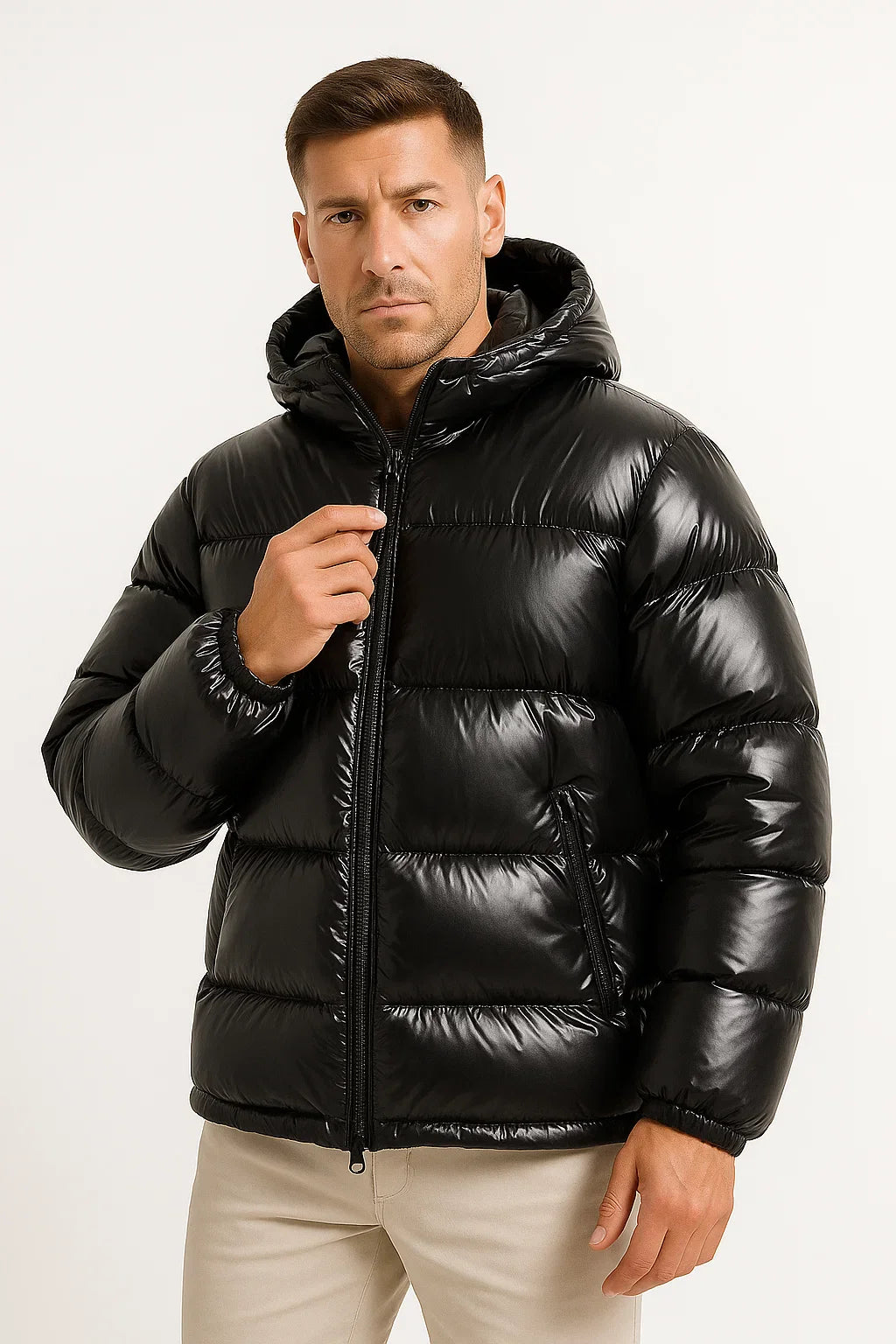 Herren Pufferjacke Synthetisch Leicht Gewichts Wasserabweisender Wintermantel