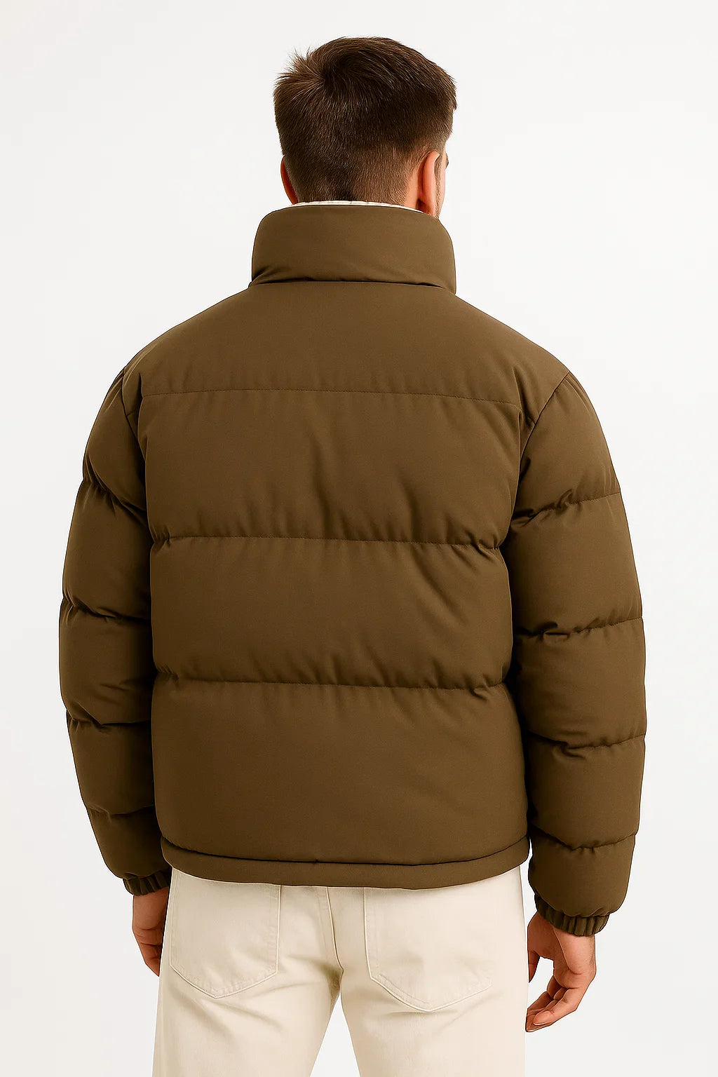 Herren Wasserfeste Pufferjacke Mit Steppung Isolierte Winterjacke