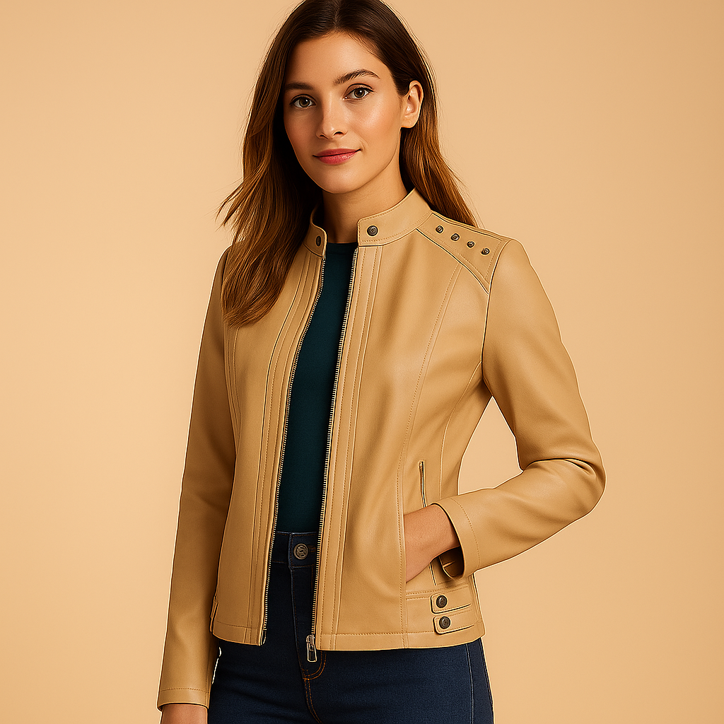 Bikerjacke für Damen mit modernen Details | Anouk