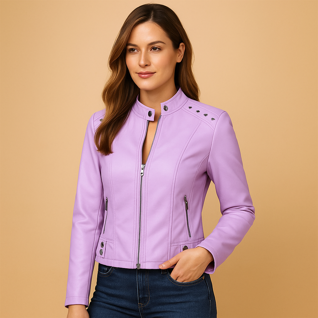 Bikerjacke für Damen mit modernen Details | Anouk