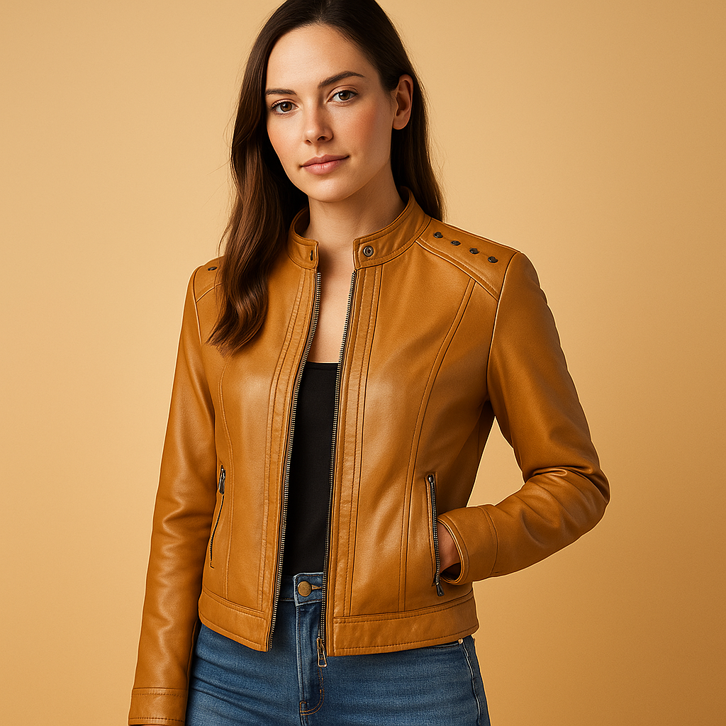 Bikerjacke für Damen mit modernen Details | Anouk
