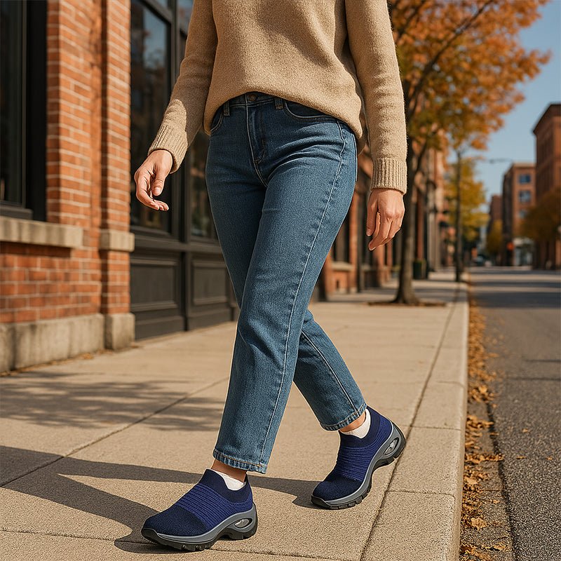 Atmungsaktive Slip-On Stretch Schuhe - Blau