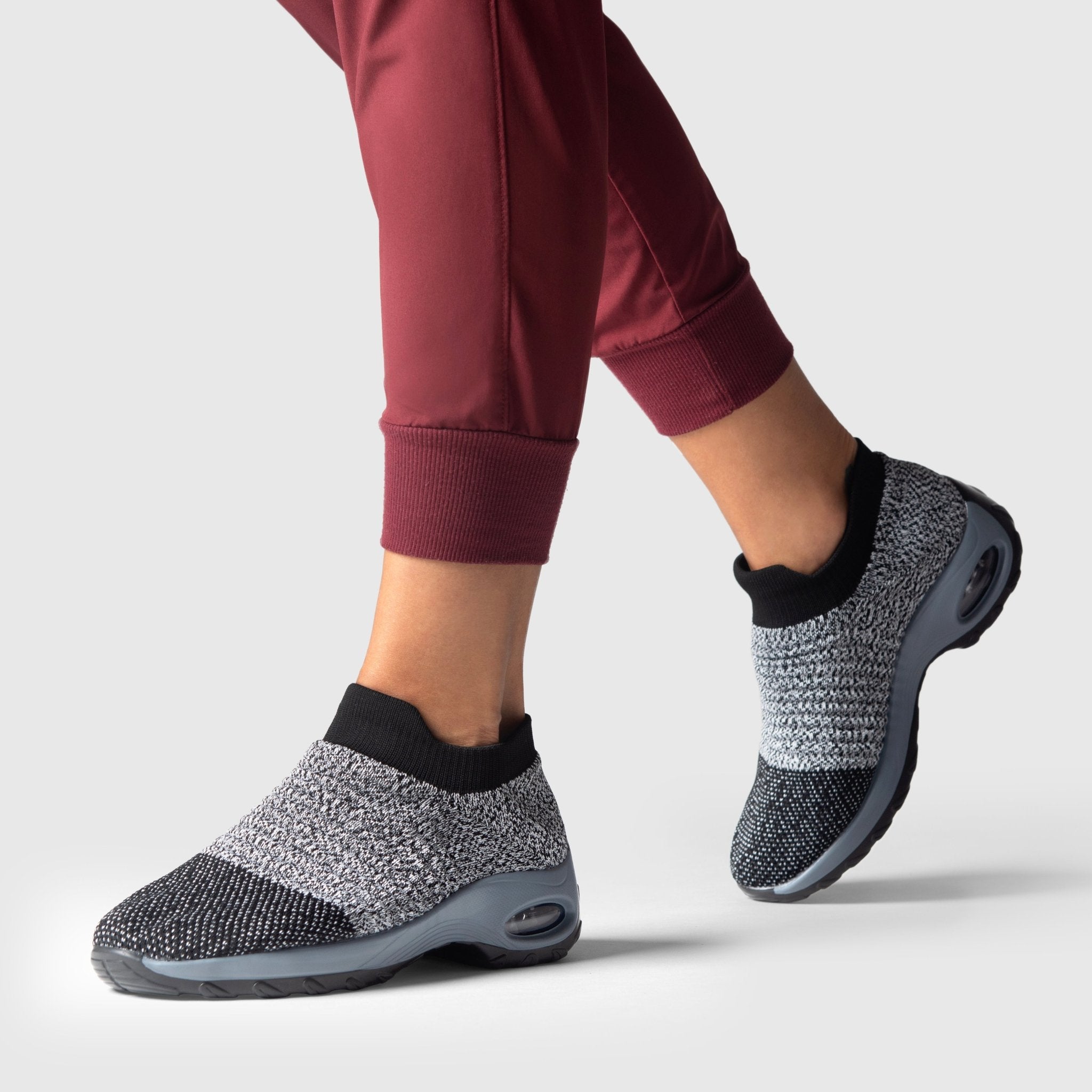 Atmungsaktive Slip-On Stretch Schuhe - Grau